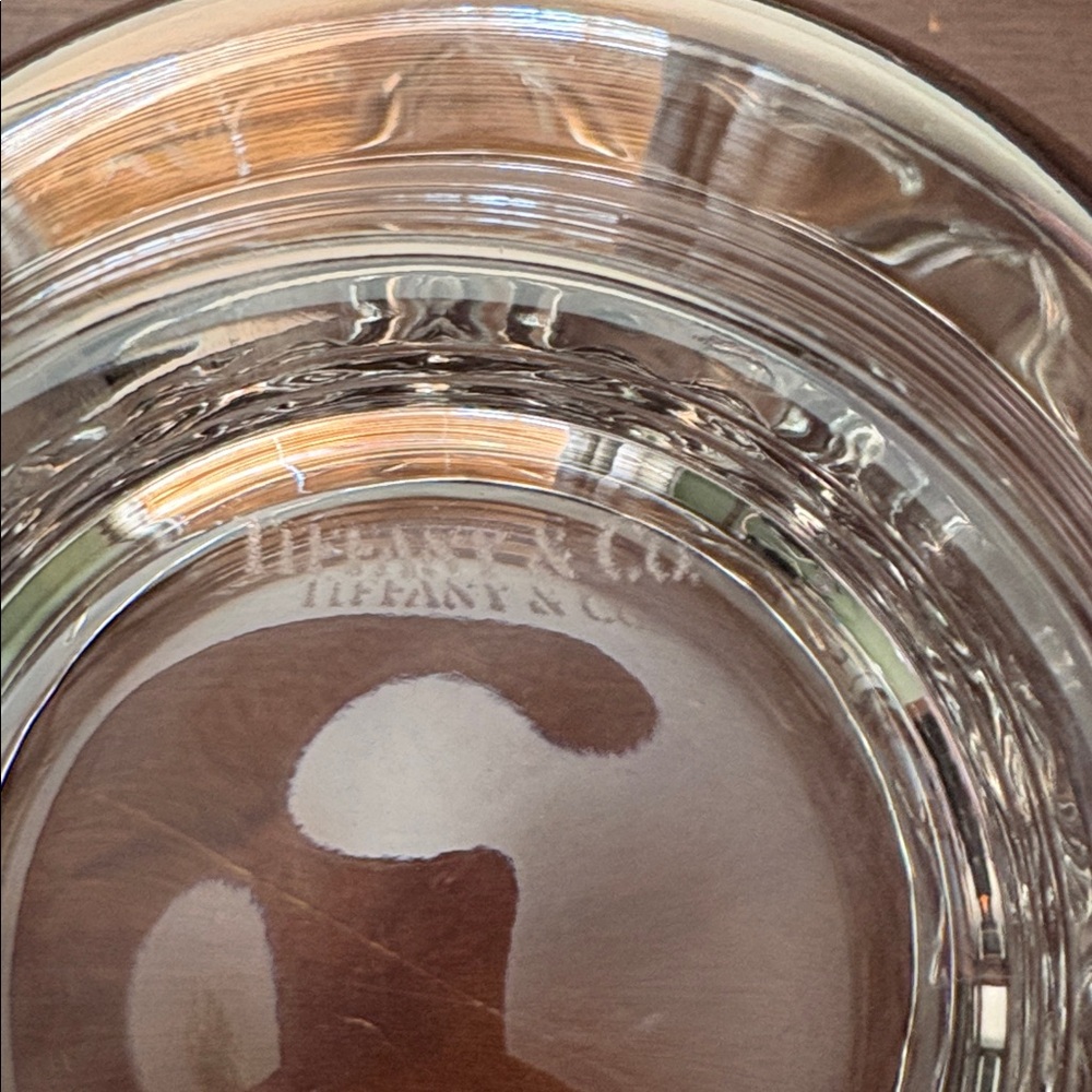Tiffany & Co. Crystal Heart Patterned Glass Bowl - Picture 2 of 5